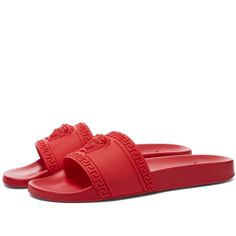 versace red medusa pool slides|Versace platform medusa.